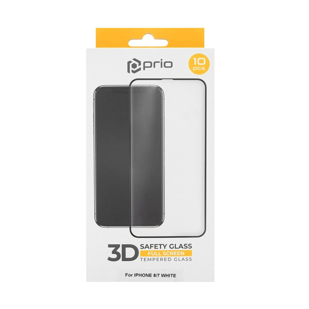 prio 10x 3D Displayschutzglas für iPhone 8/7 weiß
