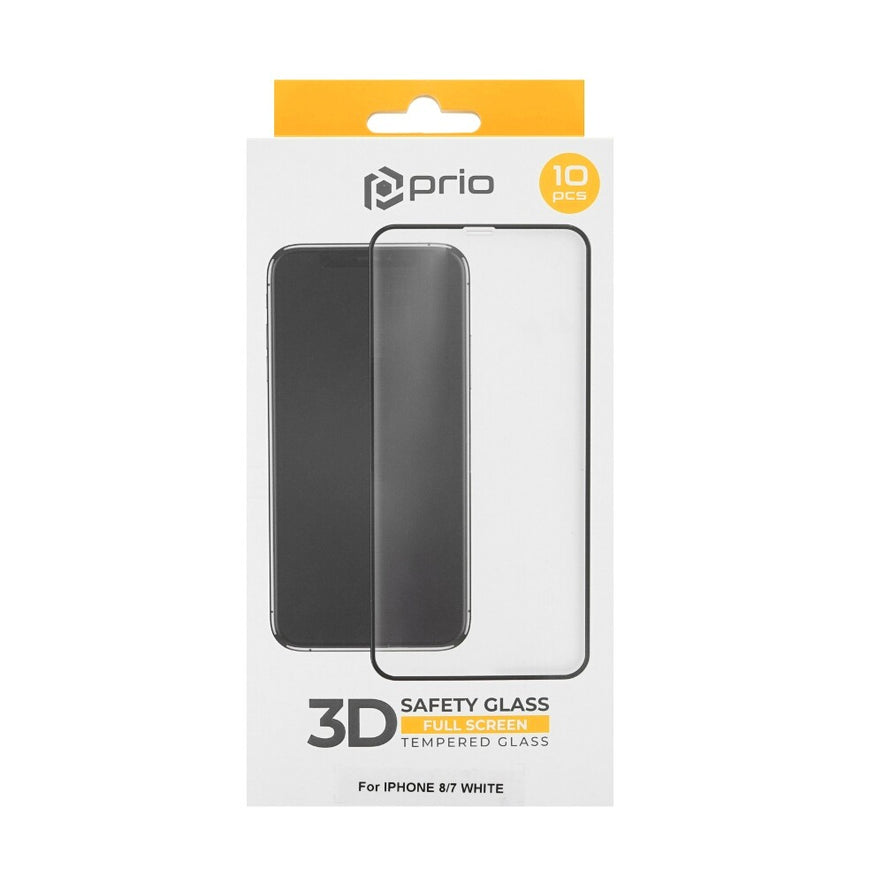 prio 10x 3D Displayschutzglas für iPhone 8/7 weiß