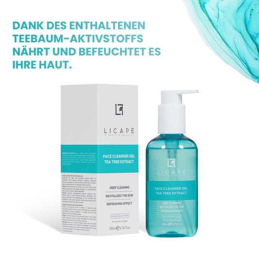 Tea Tree Gesichtsreinigungsgel 200 ml - Sanfte Tiefenreinigung & Feuchtigkeit