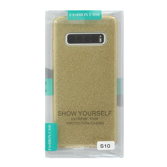 Silikonhülle Handyhülle für Samsung Galaxy S10 Gold Glittery cnt1306