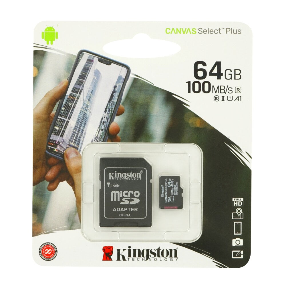 Kingston MicroSD 64 GB Canvas Select Plus - Klasse 10 Speicherkarte (nicht DE)