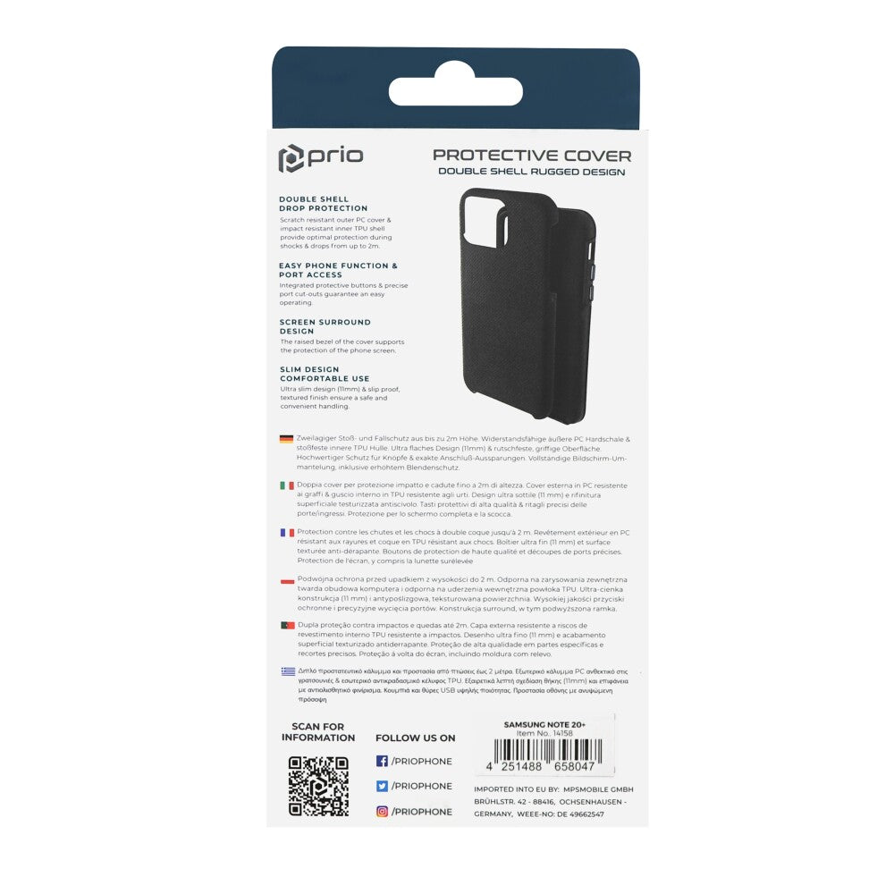prio Schutzhülle / Case für Samsung Galaxy Note20 Ultra/Note20 Ultra 5G schwarz