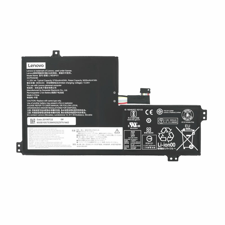 Original Lenovo Akku L18D3PG1 für SD/C 3 Zellen 5B10S75394