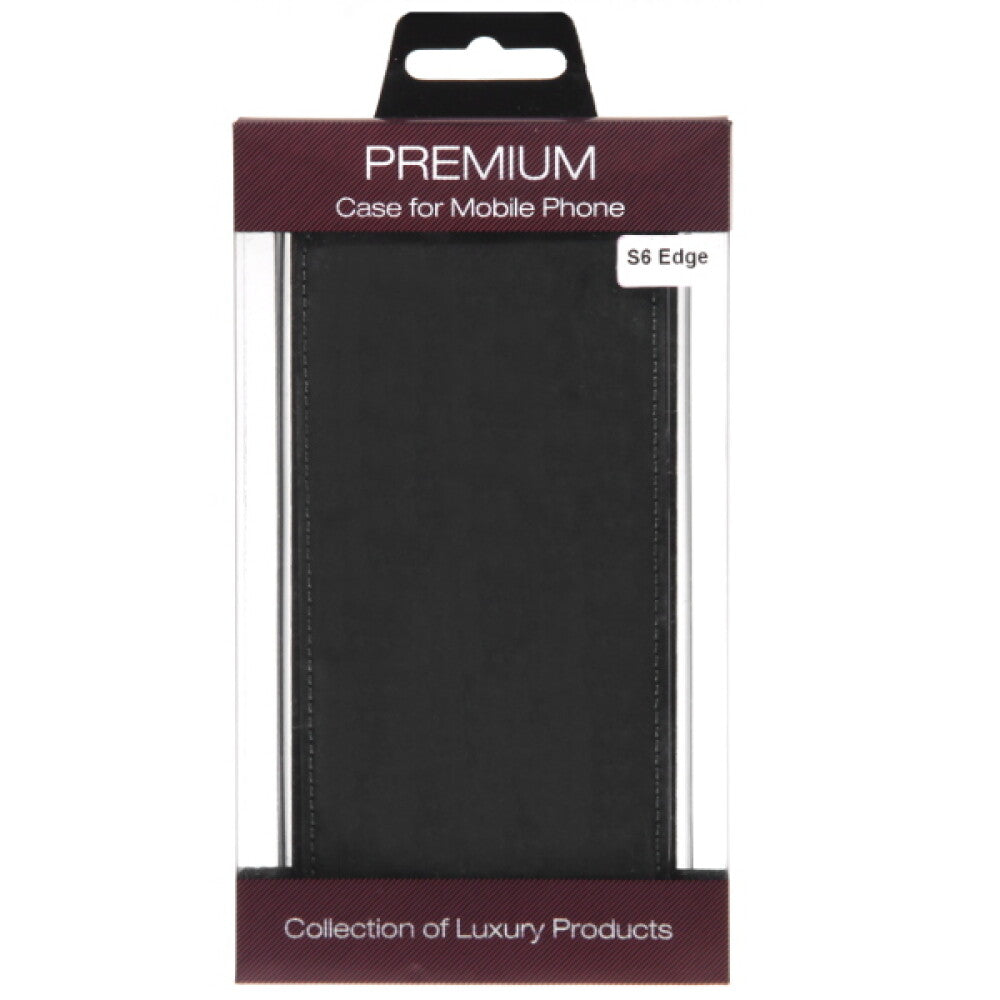 Slim Leder Flip Handyhülle für Samsung Galaxy S6 Edge schwarz 4250710563692