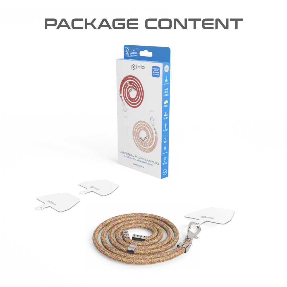 prio Universelles Handy-Umhängeband 0.7m Regenbogen-Mix