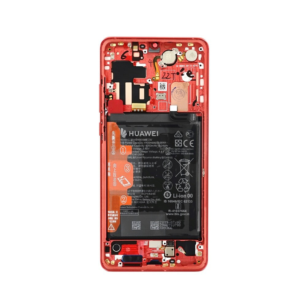 Original Display für Huawei P30 Pro LCD + Rahmen + Akku amber sunrise 02355UMS