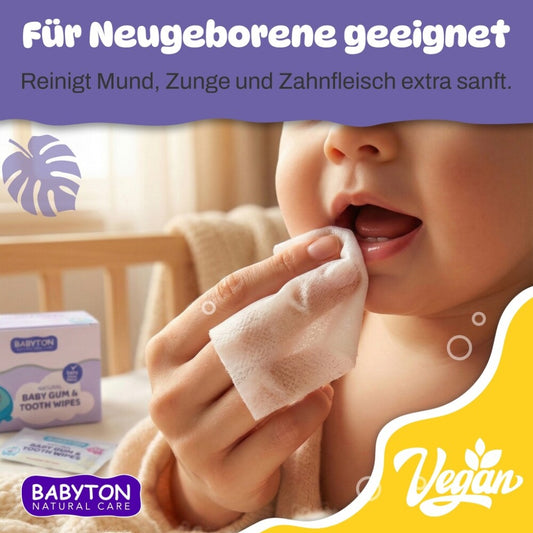 Babyton Natürliche Baby-Zahnfleisch- und Zahnfleischreinigungstücher (25 Stück)