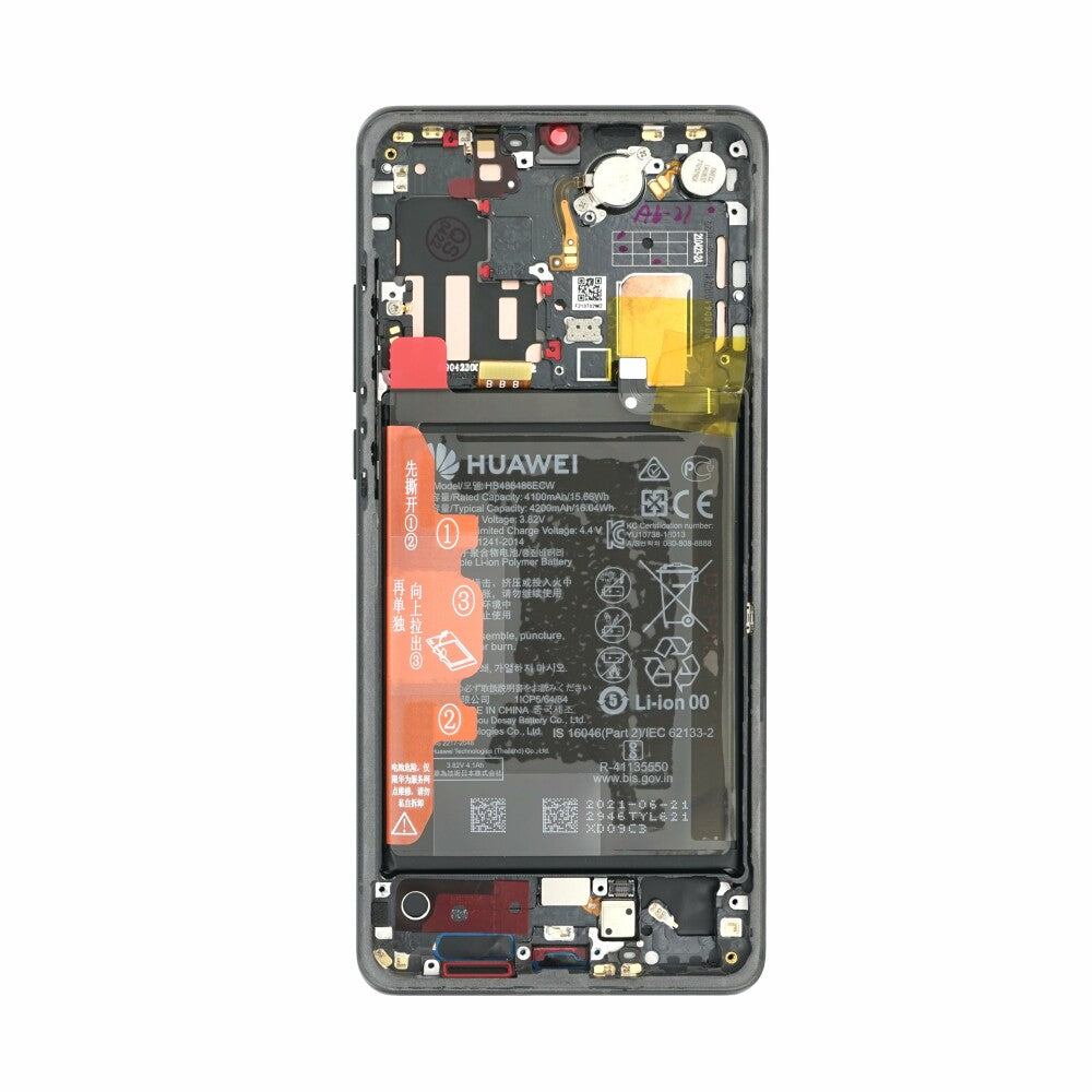 Original Display für Huawei P30 Pro LCD + Rahmen + Akku Schwarz 02355UMW