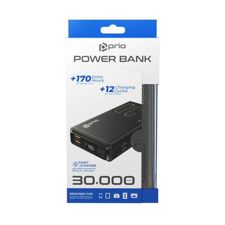 prio Fast Charge (22.5W SCP/ 18W PD / QC3.0) Powerbank 30.000mAh schwarz