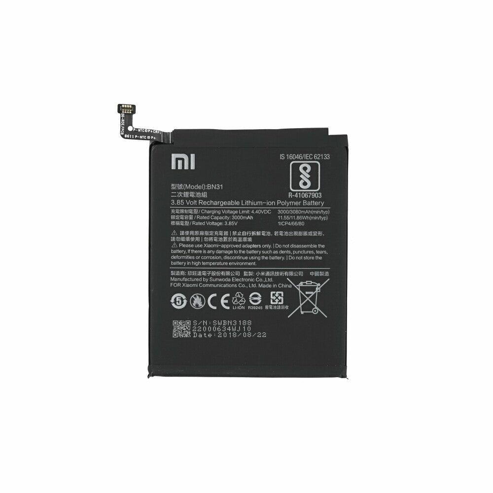 Original Xiaomi Akku BN31 für Mi A1 Redmi S2 Note 5A 3000mAh 46BN31W05093