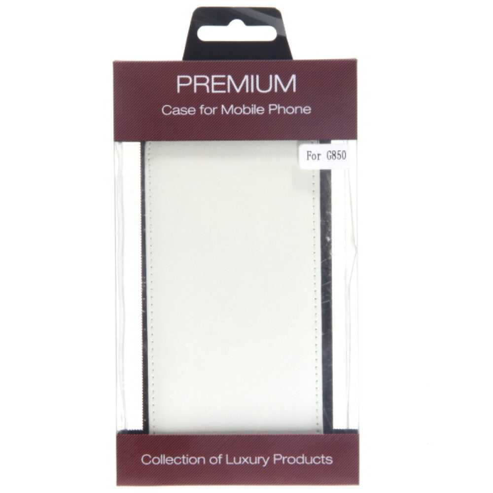 Slim Leder Flip Hülle Samsung Galaxy Alpha G850 Weiß Schutz Tasche 4250710555604