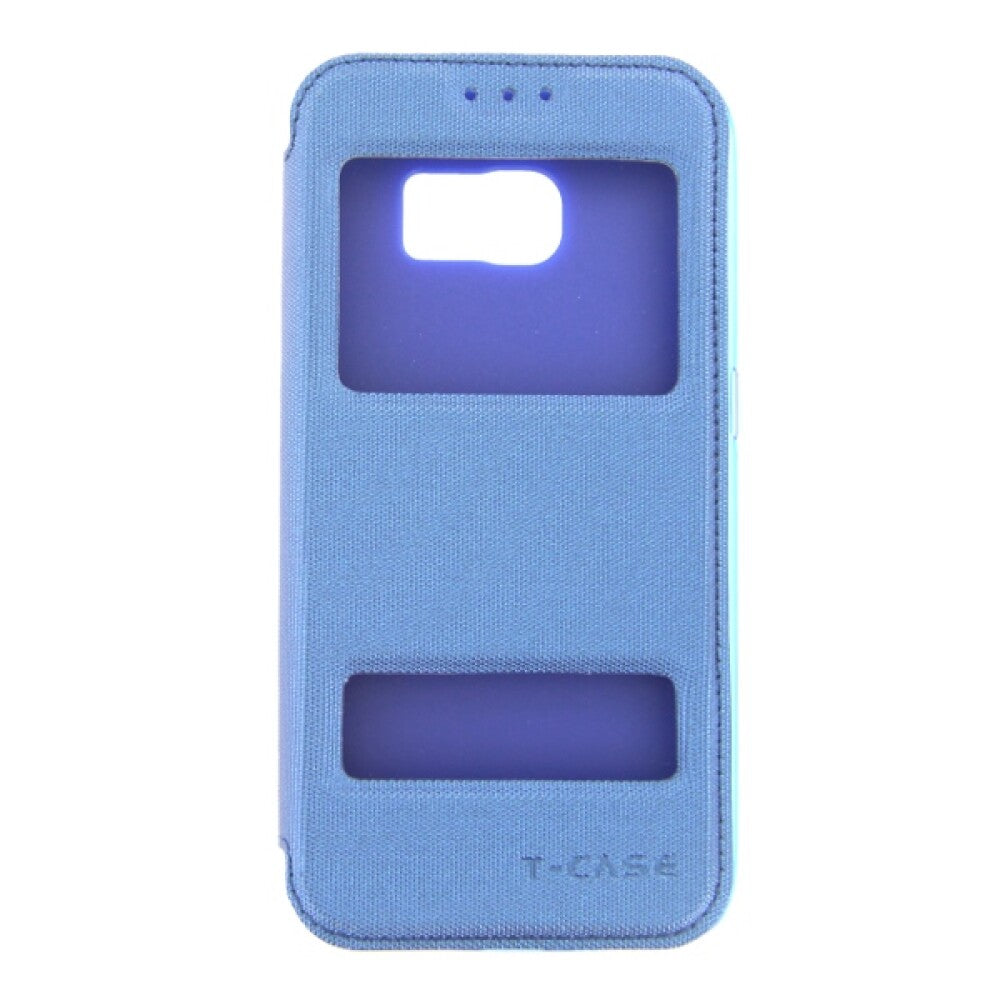 Flip Handyhülle für Samsung S6 Edge Blau Schutz Tasche