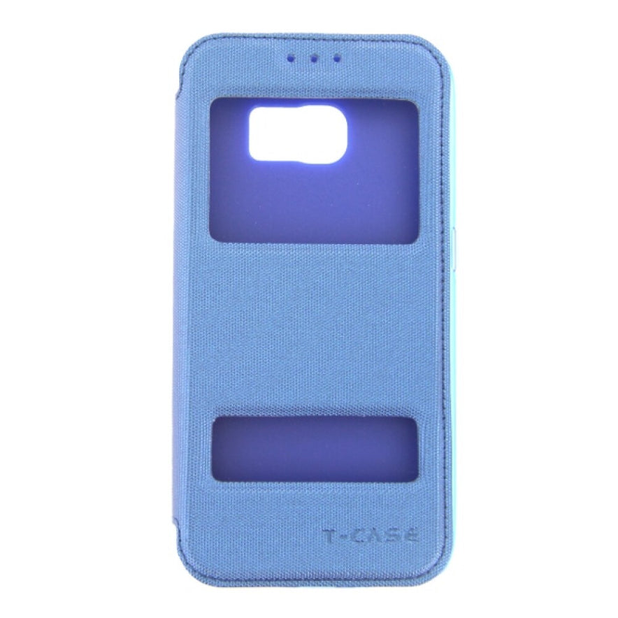 Flip Handyhülle für Samsung S6 Edge Blau Schutz Tasche