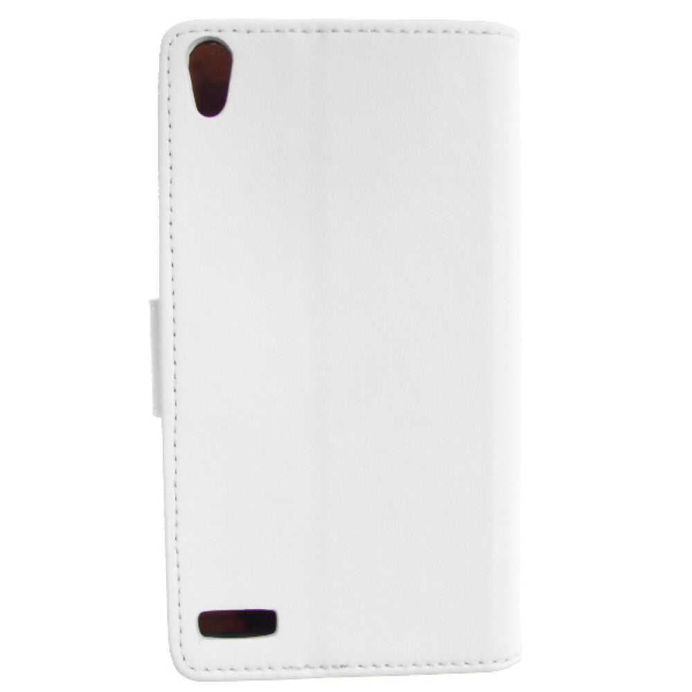 Book Case Handyhülle für Huawei P6 Weiß Leder 4250710543212