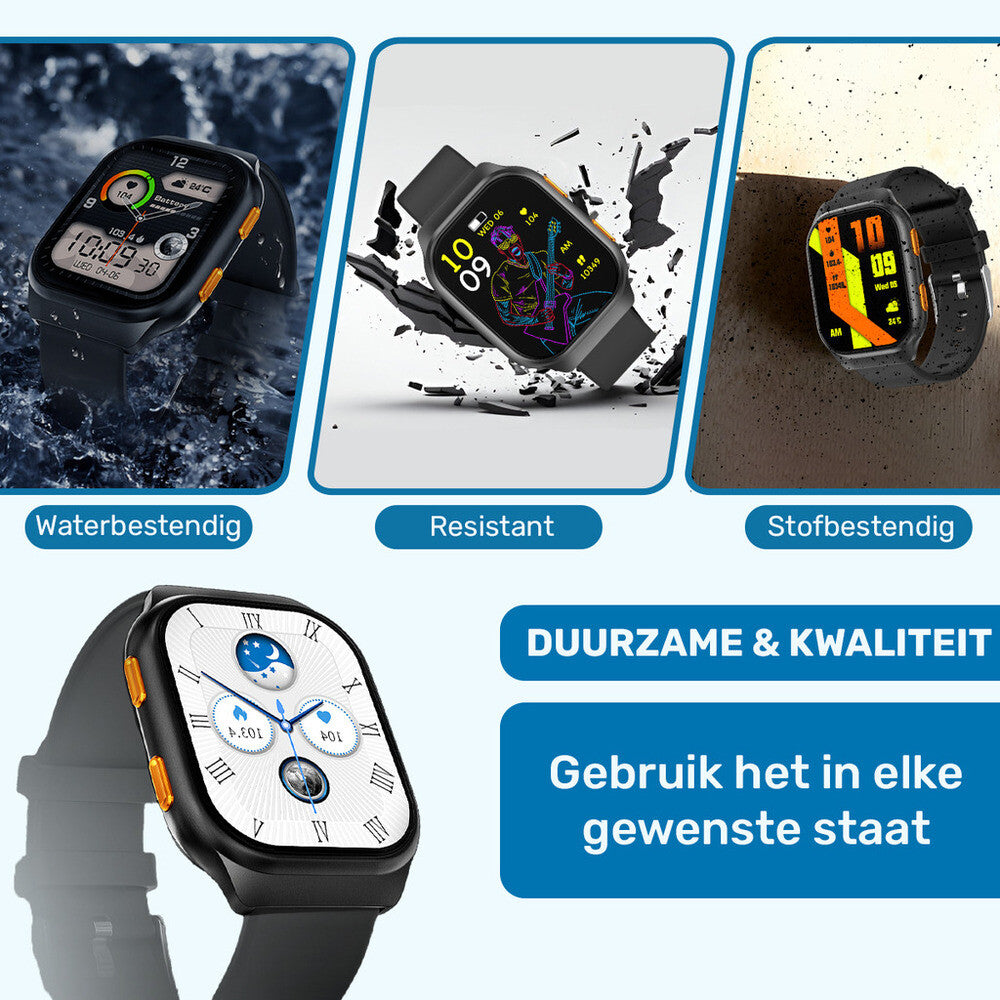 UFUZON Smartwatch Herren/Damen - Schwarz