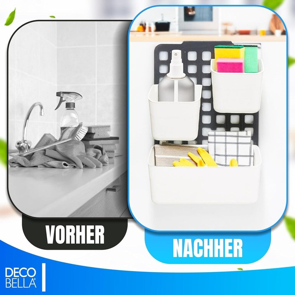 Hängende Aufbewahrungstasche, Organizer, Plastik, Weiß