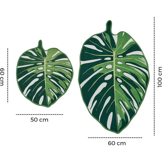 Miqna 2-tlg. rutschfestes Badteppich Set , waschbar (60x100 & 50x60 cm)