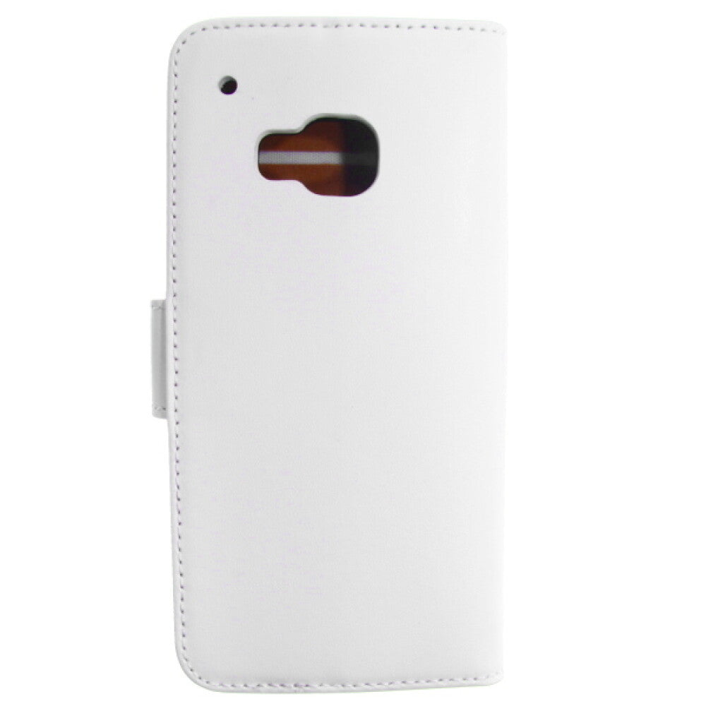 Book Case Handyhülle für HTC M9 Weiß Leder 4250710561452