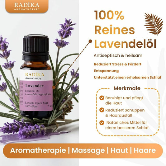 Lavendelöl, ätherisches Öl, 100% Rein, BIO, natürlich, 10 ml