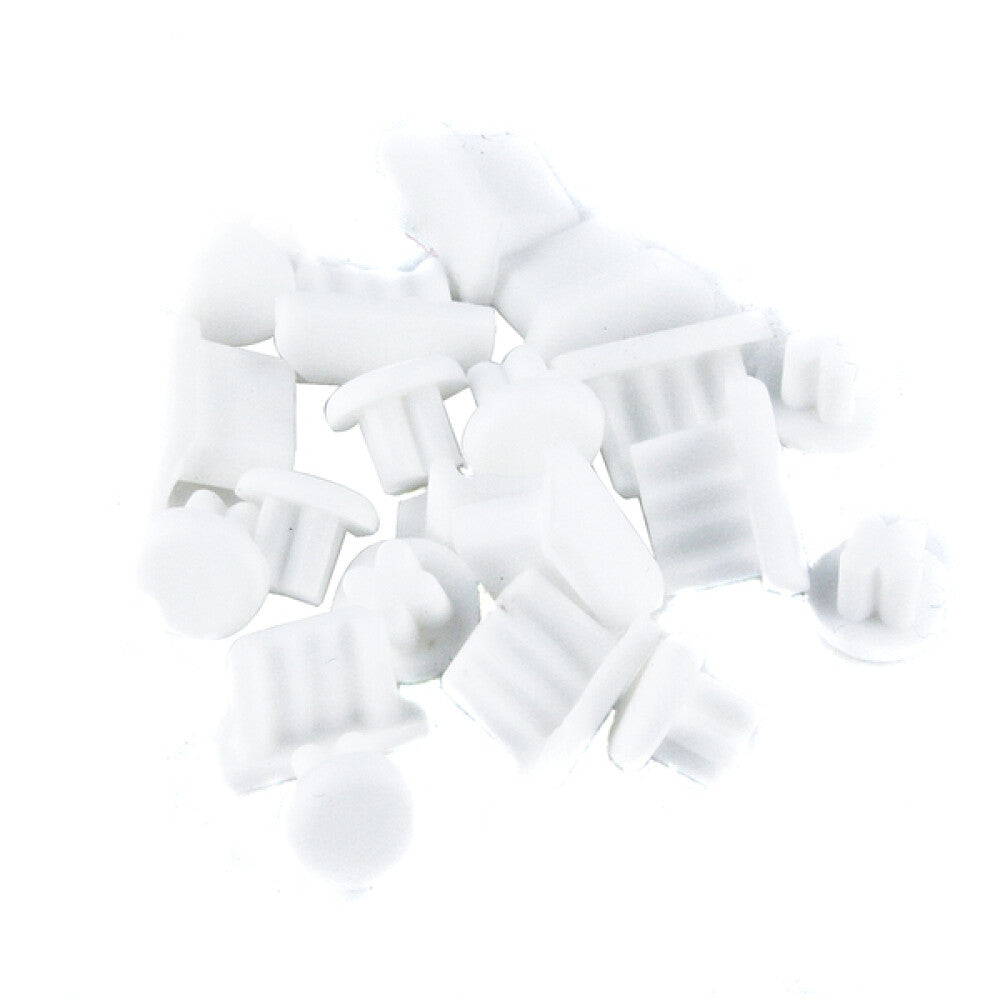 Original Ladebuchse für Trendy8 MicroUSB Staubschutz + Kopfhörerstecker 10x Weiß