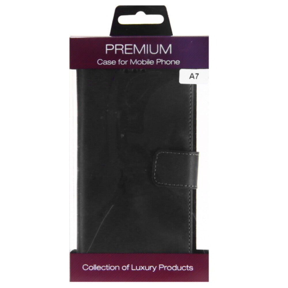 Book Case Handyhülle für Galaxy A700 Schwarz Leder 4250710560868