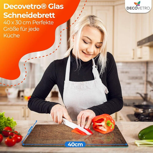 Decovetro Schneidebrett Glas |40x30cm | Glasschneidebrett | Leicht zu reinigen
