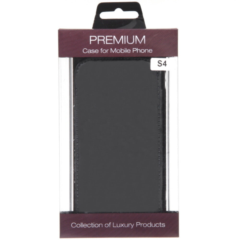 Slim Leder Flip Handyhülle für Galaxy S4 I9500 Schwarz Schutz Tasche