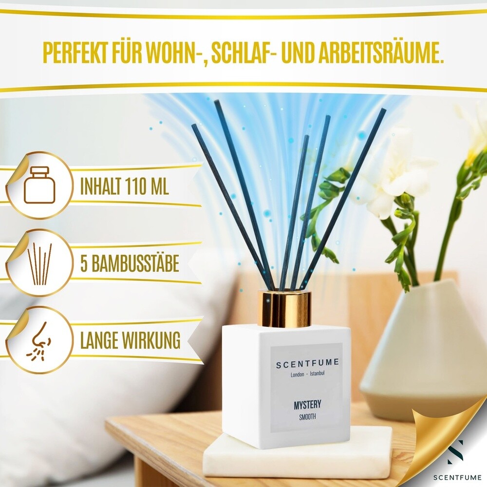SCENTFUME Raumduft mit Duftstab, Bergamotte, Zeder, Ylang Ylang, Patchouli,110ml