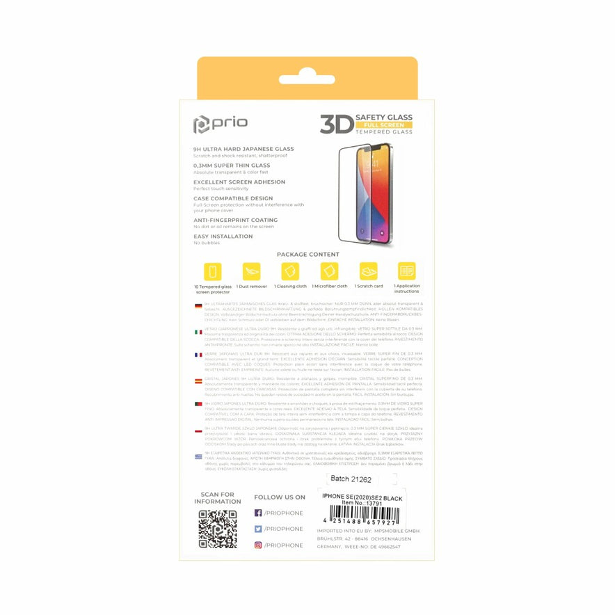 prio 10x 3D Displayschutzglas für Samsung S23 Ultra schwarz