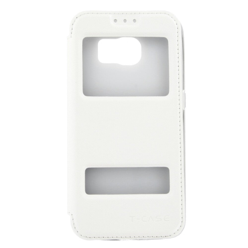Lux Magnet Flip Handyhülle für Samsung Galaxy S6 weiß