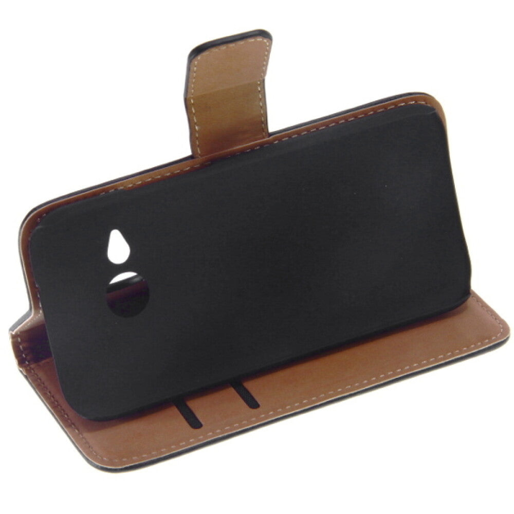 Leder Handyhülle für HTC M8 mini schwarz 4250710553952