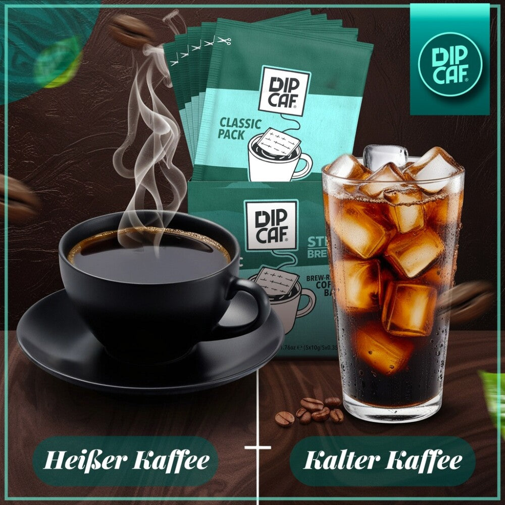 Dipcaf® Kaffeebeutel 10 Stück (Power und Klassik) | Milder Filterkaffee im Beutel