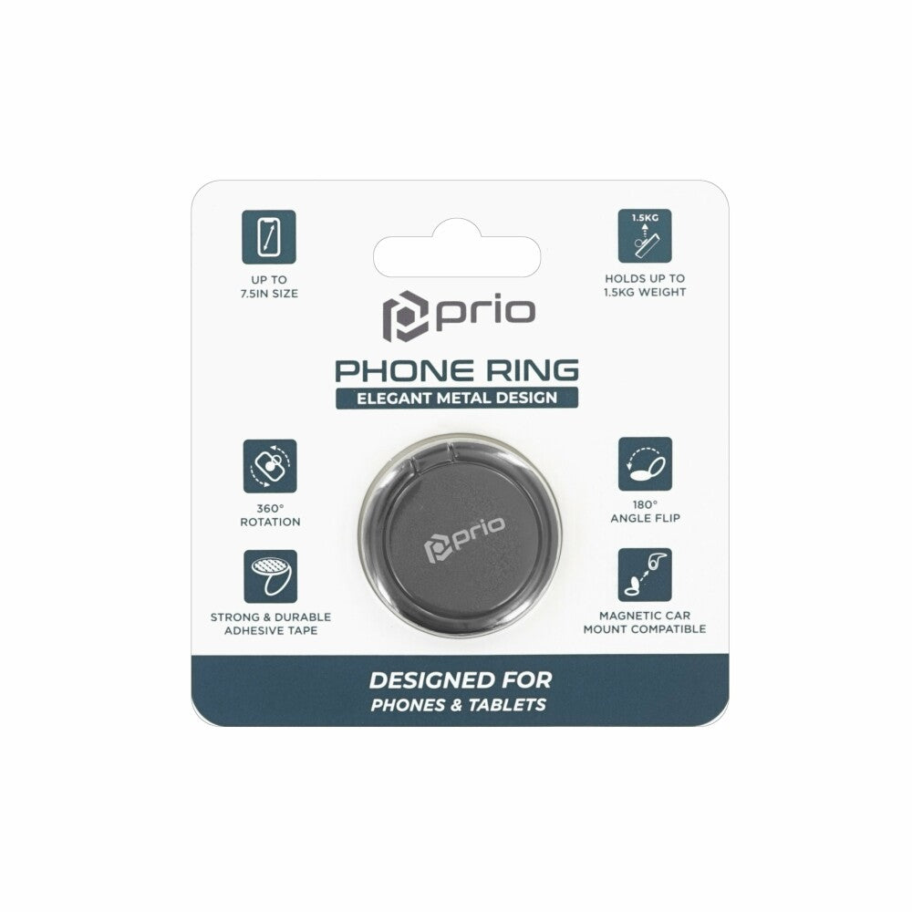 prio Metall-Handyring glänzend-schwarz