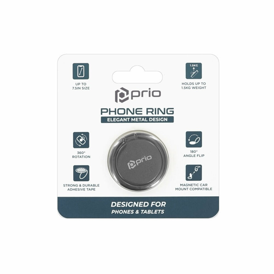 prio Metall-Handyring glänzend-schwarz