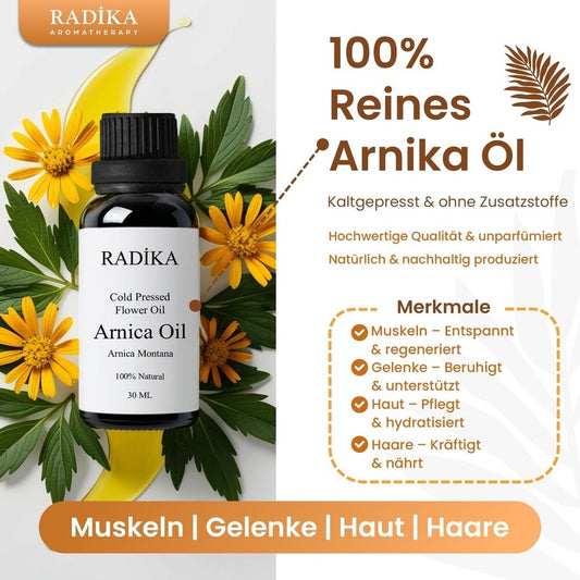Arnikaöl, Kaltgepresst, 100% Rein, BIO, natürlich, 30 ml