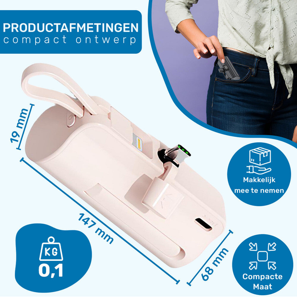 UFUZON Mini Powerbank 5k mah-Rosa