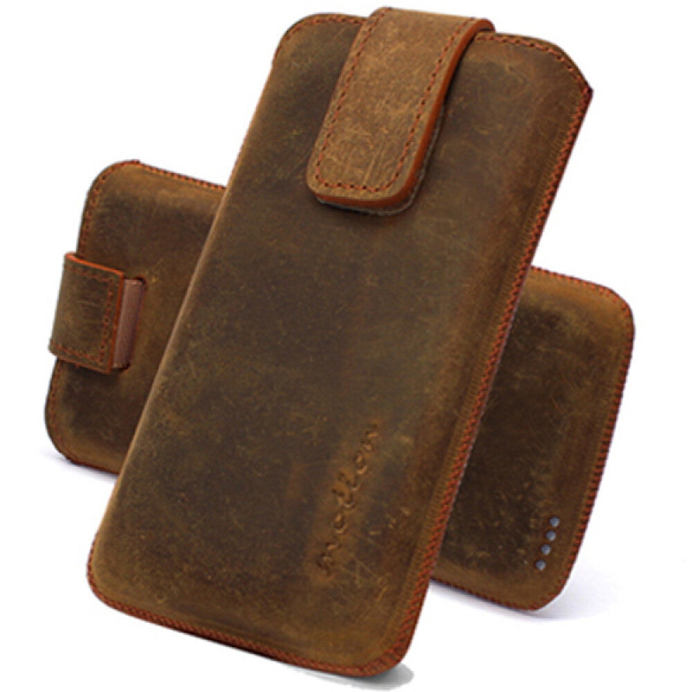 Leder Handytasche für Universal Modelle XXXL Tobacco Schutz Hülle