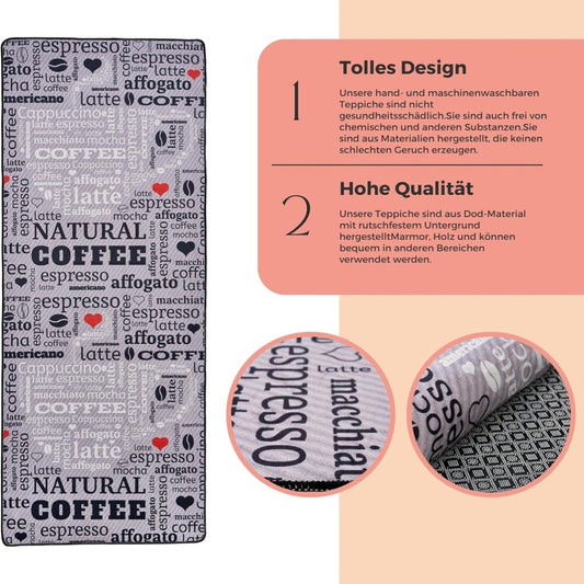 miqna Teppich Moderner Küchenteppich Gel Läufer Küchenläufer mit rutschfestem