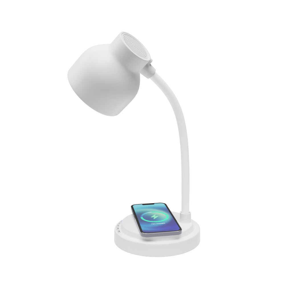 prio 3-in-1 SMART Schreibtischlampe mit integriertem kabellosem Ladegerät und Lautsprecher