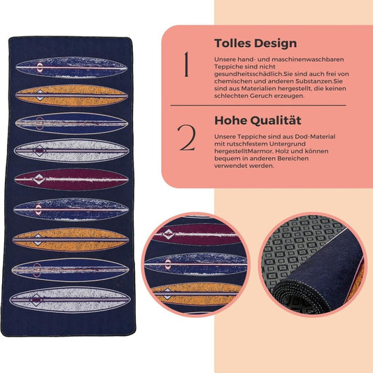 miqna Küchenteppich, rutschfeste Küchenläufer, Waschbarer Küchenteppich