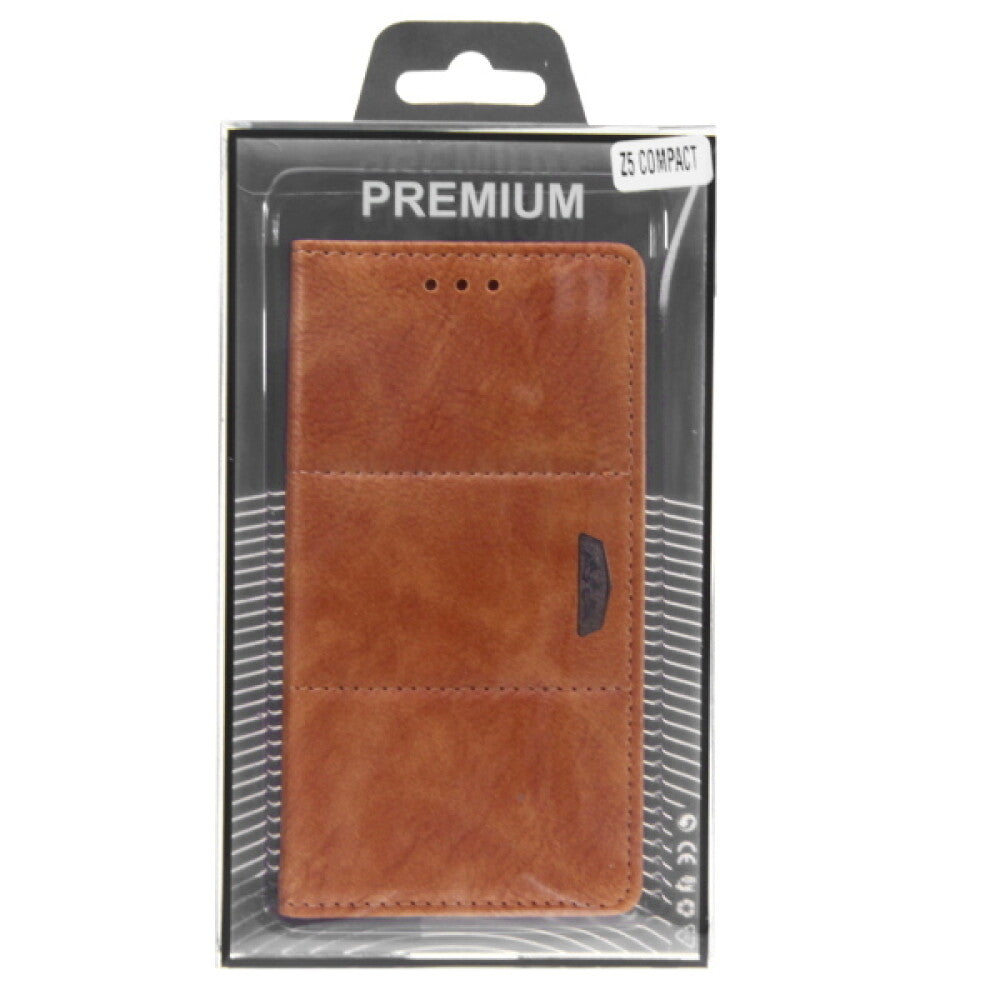 Book Case Handyhülle für Sony Xperia Z5 Compact Gold Schutz Tasche