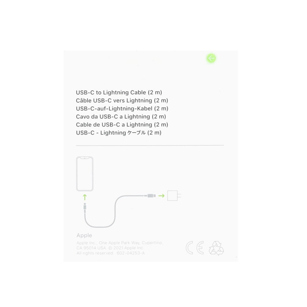 Original Apple Lightning auf USB-C Kabel 2m, MQGH2ZM/A