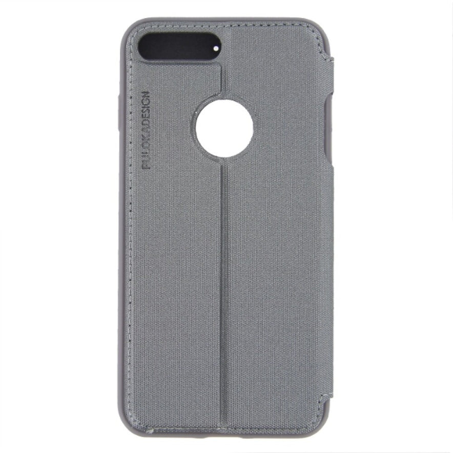 Flip Hülle für iPhone 7 Plus Grau Handy Tasche Schutz