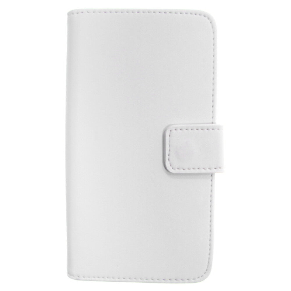 Schlanke Handyhülle für HTC M7 Weiß - Ledertasche Schutz 4250710508976