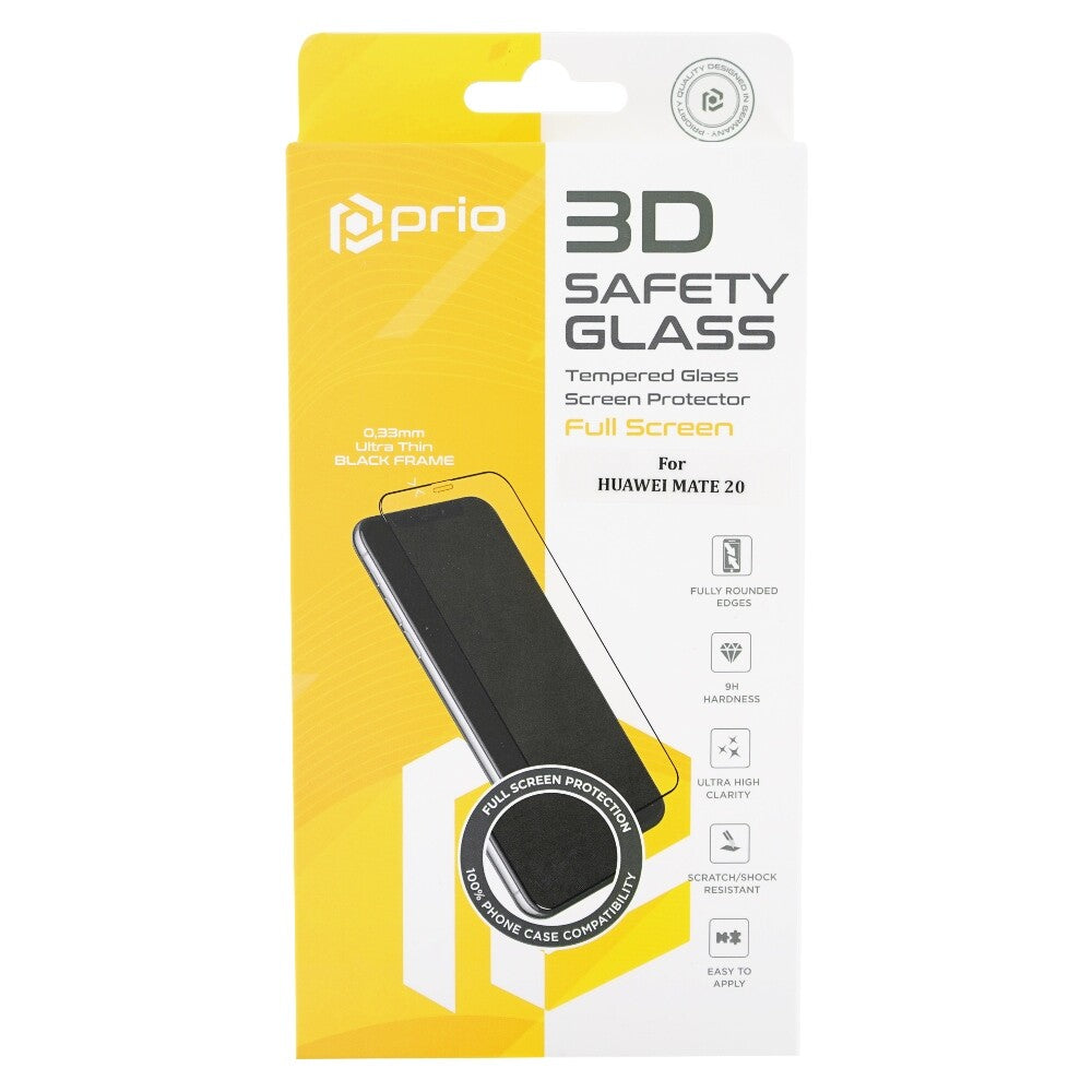 prio 3D Displayschutzglas / Panzerglas für Huawei Mate 20 schwarz