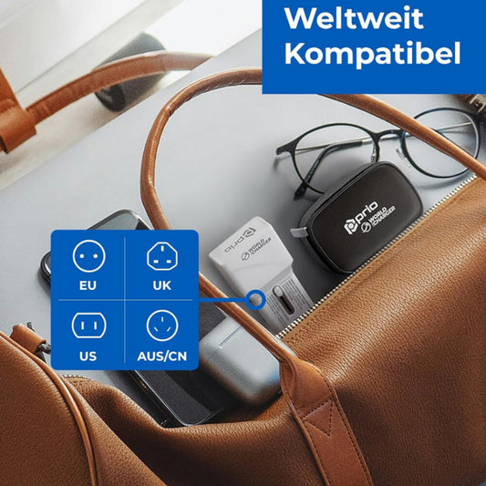 prio Fast Charge World Reiseladegerät 25W PD PPS (USB C) + QC 3.0 (USB A) weiß