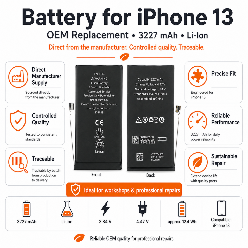 Akku für iPhone 13 wie Original 3200mAh Batterie Accu Ersatzakku