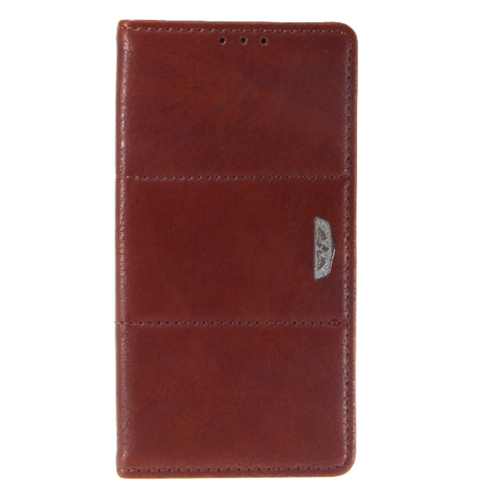 Book Case Handyhülle für Samsung Galaxy S6 Edge Braun Schutz Tasche