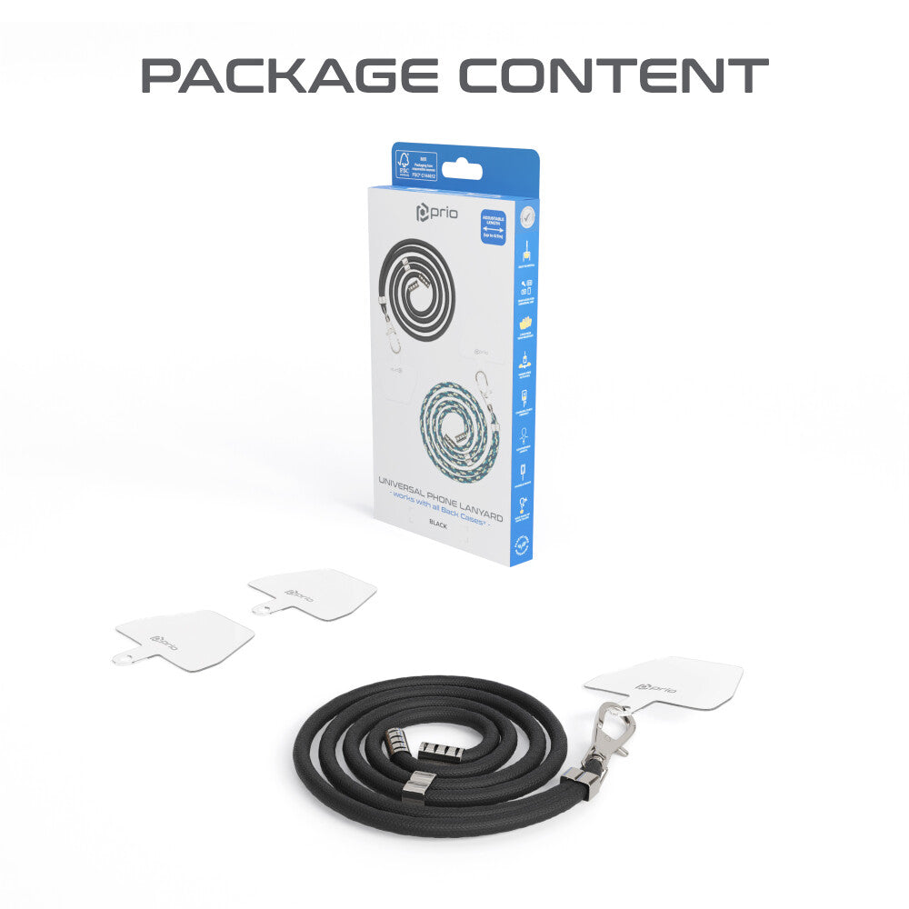 prio Universelles Handy-Umhängeband 0,7 m schwarz