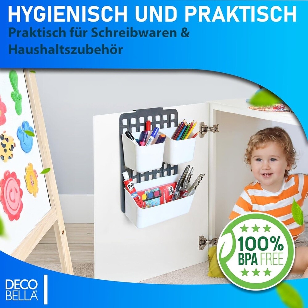 Hängende Aufbewahrungstasche, Organizer, Plastik, Weiß